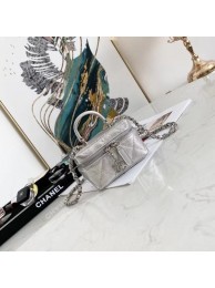 Knockoff Top chanel small vanity with chain AP2194 Silver JH01825ZM75