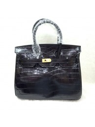 Luxury Hermes Birkin 25CM Tote Bag Croco Leather H8096 Black JH01662hU18