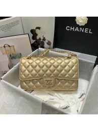 New chanel classic handbag Lambskin & gold Metal A01112 gold JH01844DL25
