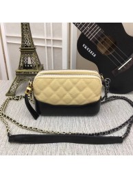 New Chanel Gabrielle Original Calf leather Shoulder Bag B93844 apricot&black JH03957rZ14