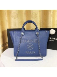 Replica AAAAA Chanel Original Caviar Leather Tote Shopping Bag 92565 blue JH03935st72