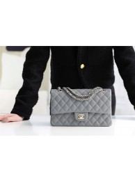Replica Chanel Classic Handbag Grained Calfskin & silver-Tone Metal A1112 grey JH01801dI37