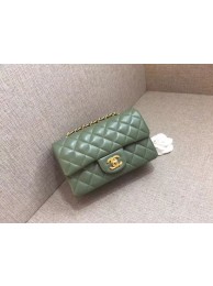 Replica Chanel Classic original Sheepskin Leather cross-body bag A1116 green gold chain JH04048wU61