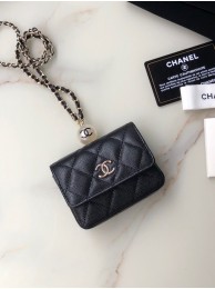 Replica Chanel flap coin purse with chain AP2119 black JH01775Pg26