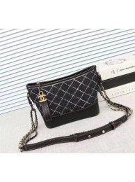 Replica Chanel Gabrielle Denim Shoulder Bag 93481 black JH04101vf92