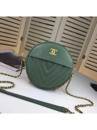 Replica Chanel lambskin leather WOC chain bag 5698 green JH04127mL47
