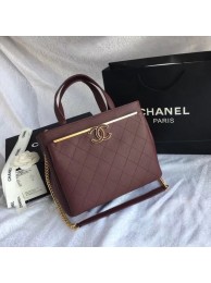 Replica Chanel Small Shopping Bag Grained Calfskin & Gold-Tone Metal A57563 Burgundy JH03550Ny84