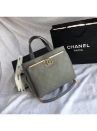 Replica Chanel Small Shopping Bag Grained Calfskin & Gold-Tone Metal A57563 grey JH03551QT16