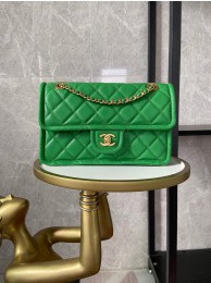 Replica Top Chanel flap bag Grained Calfskin AS2357 green JH01820kC46