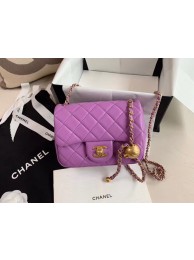 Replica Top Chanel MINI Flap Bag Original Sheepskin Leather AS1786 purple JH02410kC46