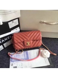 Top Chanel Flap Original Sheepskin Leather cross-body bag mini cf1116 pink JH04057Tj43