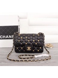 Top Copy Chanel Classic Sheepskin Leather cross-body bag A1116 black Gold-Tone Metal JH03386po42