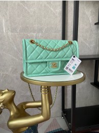 Top Knockoff Chanel flap bag Grained Calfskin AS2357 light green JH01819Pd13